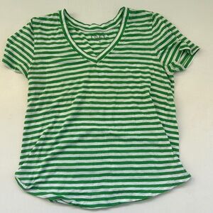 LOFT Green and White Short Sleeve t-shirt